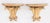 A lovely vintage pair of Italian gilt resin wall brackets or shelves. These stylish brackets have scrolling feathers with...