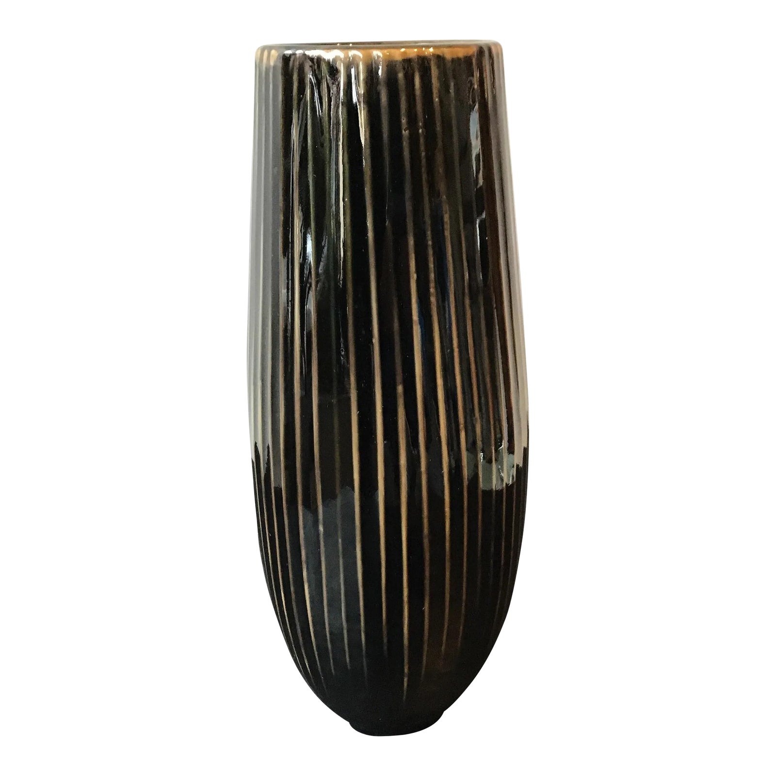 Spin Ceramics Black Stripe Vase Chairish