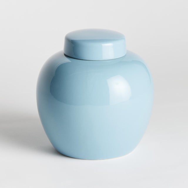 In an unexpected smaller size for traditional ginger jars, this is a modern take on a classic. The soft blue high gloss...