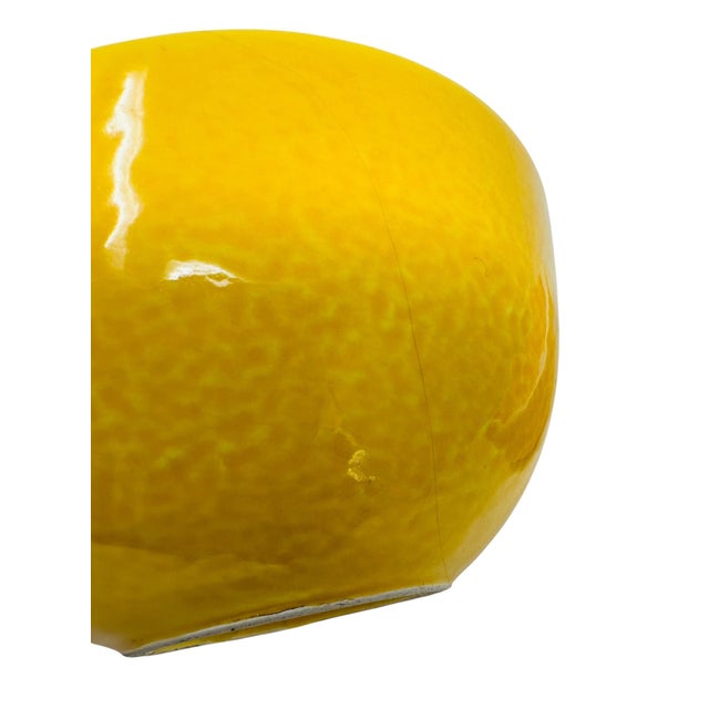 1960s Mid 20th Century Knobler Japan Lemon Fruit Bowls 1960s Trompe L’Oeil Majolica | Realistic Citrus Art Pottery - a Pair For Sale - Image 5 of 13
