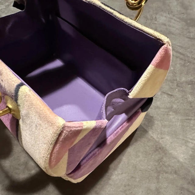 1960s Haute Couture Velvet and Brass Iconic Minaudiere Bag by Emilio Pucci For Sale - Image 12 of 12