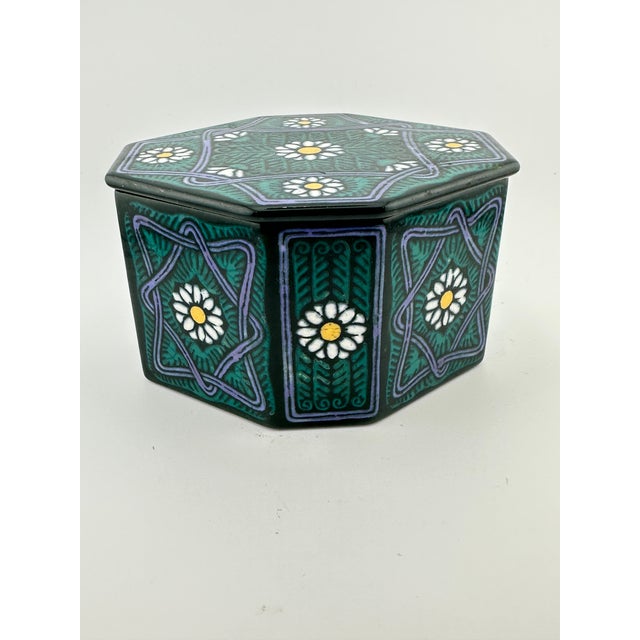 Art Nouveau Antique German Ceramic Box For Sale - Image 3 of 10