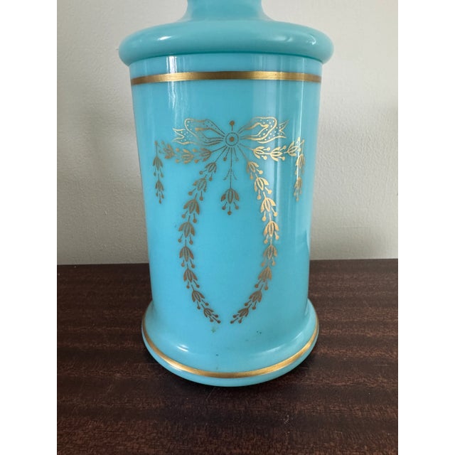 French Early 20th Century Portieux Vallerysthal Blue Opaline Bottle For Sale - Image 3 of 10