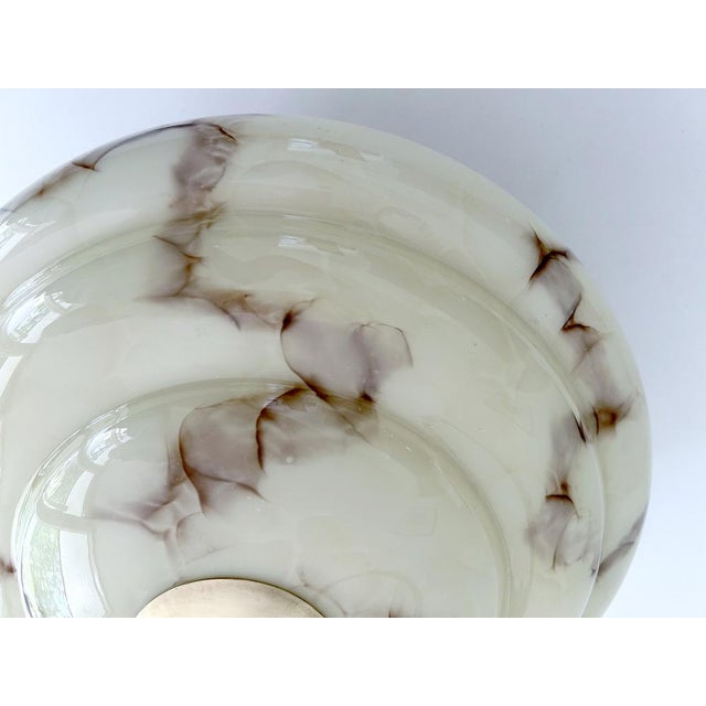 Art Deco Ceiling Light in Ivory Marbled Glass, 1930s For Sale - Image 15 of 17