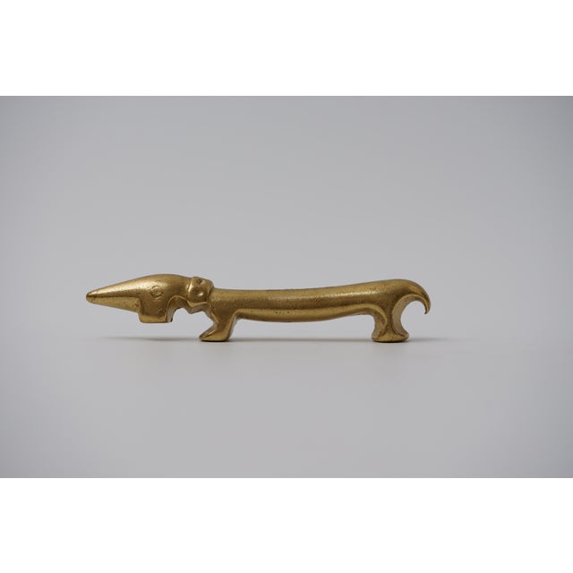 Metal Vintage Brass Bottle Opener in the Shape of a Dachshund by Walter Bosse for Herta Baller, 1950s For Sale - Image 7 of 11