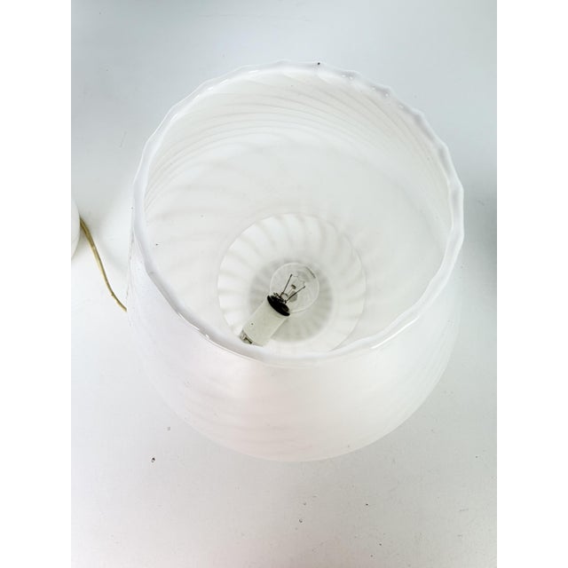 Glass Venetian Murano Glass Bedside Lamps, 1960, Set of 2 For Sale - Image 7 of 12
