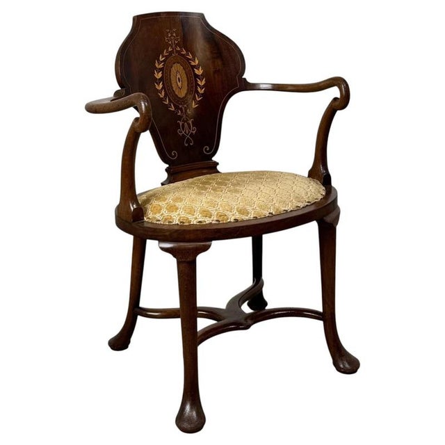 2000 - 2009 Early 20th Century English Mahogany Armchair in the style of Cornelius v. Smith For Sale - Image 5 of 13