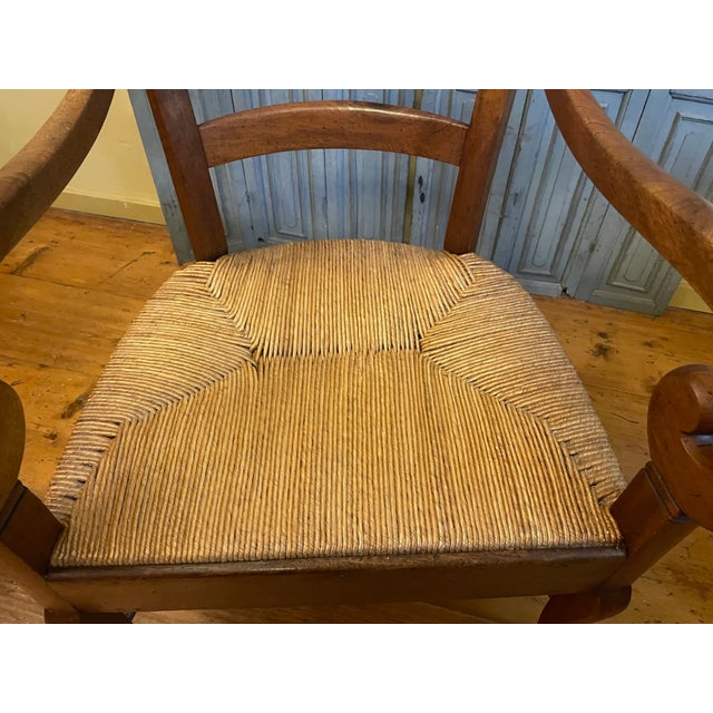 Wood Antique Farmhouse French Armchair, 1880 For Sale - Image 7 of 16
