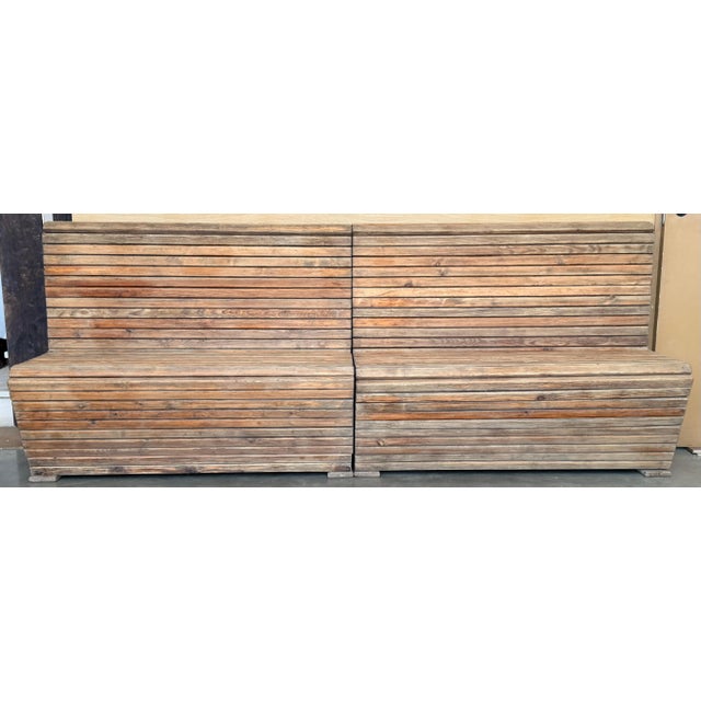 Early 20th Century Pair of Slabs Benches in Solid Pine "Mobila" For Sale - Image 18 of 18