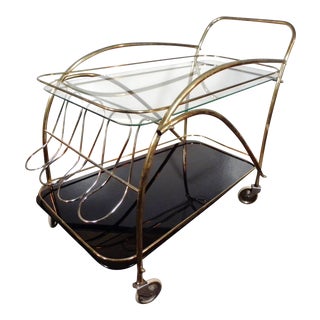 Vintage Deco Style Bar Cart For Sale