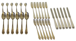 Art Deco Silver Cutlery, 1920s, Set of 36