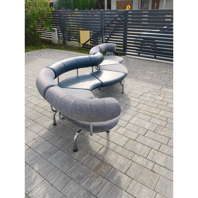Gray Large Cobra / Pipeline Modular Sofa by Johannes Foersom and Peter Hiort Lorenzen for Erik Jørgensen, 1980s, Set of 7 For Sale - Image 8 of 13