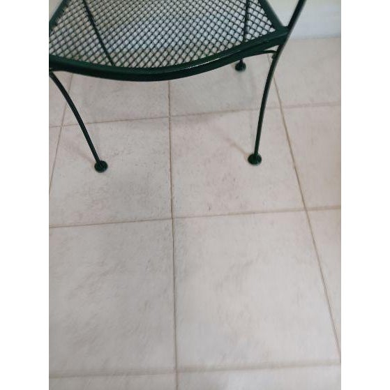 Metal Vintage Metal Russell Woodard Salterini Style Patio Garden Chair Green Set of 3 For Sale - Image 7 of 9