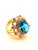 Early 21st Century Bochic "Orient" Vintage Blue Topaz, Sapphire & Diamonds Ring S18K Gold & Silver For Sale - Image 5 of 18