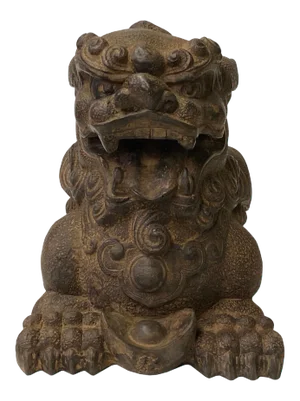 Chinese Distressed Brown Rough Marks Fengshui Pixiu Figure