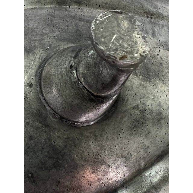 Mid Century Modern Rose International Etain French Pewter Scalloped Lobed Metal Bowl, France For Sale - Image 10 of 13