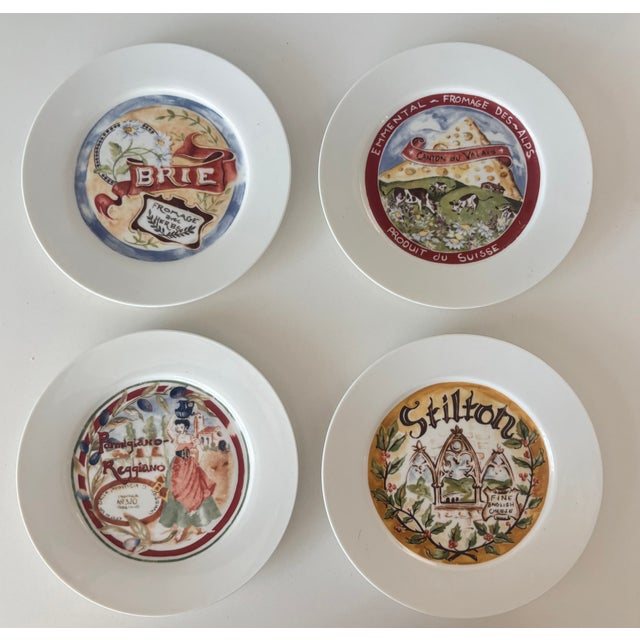 Brick Red Restoration Hardware Gourmet Cheese Appetizer Plates - Set of 4 For Sale - Image 8 of 8