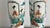 Monumental Late 19th Century Chinese Famille Verte Porcelain Rouleau Vases Set as Lamps Pair For Sale - Image 10 of 12