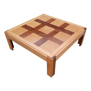 French Geometric 2-Tone Wood Coffee Table by Michel Postaire, 1990 For Sale