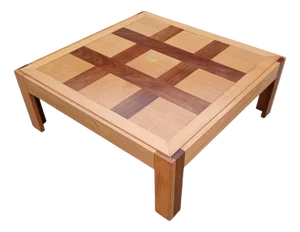 French Geometric 2-Tone Wood Coffee Table by Michel Postaire, 1990
