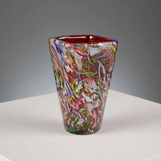 Tutti Frutti Vase in Polychrome with Silver Inclusions For Sale - Image 3 of 8