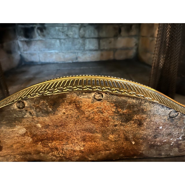 Antique Early 19th Century English George III Brass Fireplace Hearth Fender for the Mantel Circa 1800 For Sale - Image 12 of 13