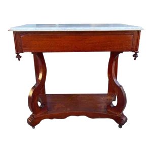 Antique 19th Century Classical Style Marble Top Side Table Console Table
