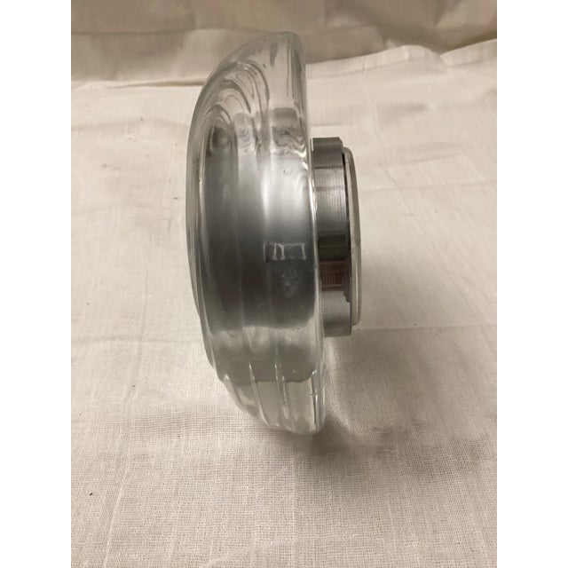 Rare Find Vintage MGM Golden Crown Lead Crystal Desk Clock For Sale - Image 4 of 5