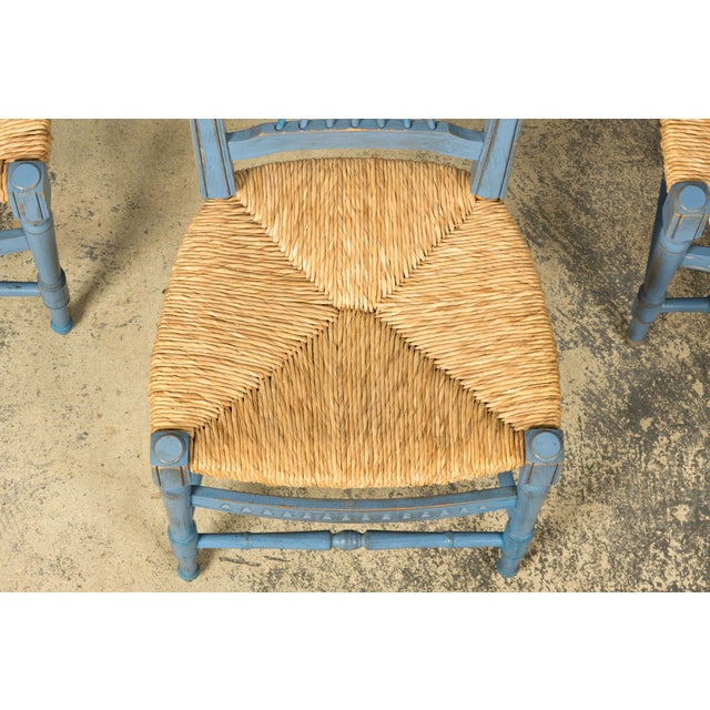 1900 - 1909 Set of Six French Louis XVI Style Dining Chairs, Painted Wood, 1900 For Sale - Image 5 of 18