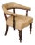 19th Century Cream Leather Buttonback Open Frame Armchair For Sale