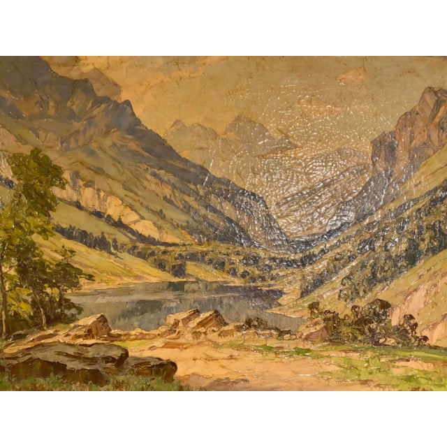 Early 20th Century Tranquil Vintage Impasto Plein Air Landscape Oil Painting on Canvas by Ernst Carl Walter Retzlaff For Sale - Image 5 of 6