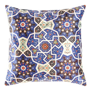 Pasargad DC Persian Tile Velvet Pillow For Sale