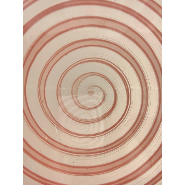 Gold Mid-Century Pink Swirl Murano Glass and Brass Pendant, Italy, 1970s For Sale - Image 8 of 17