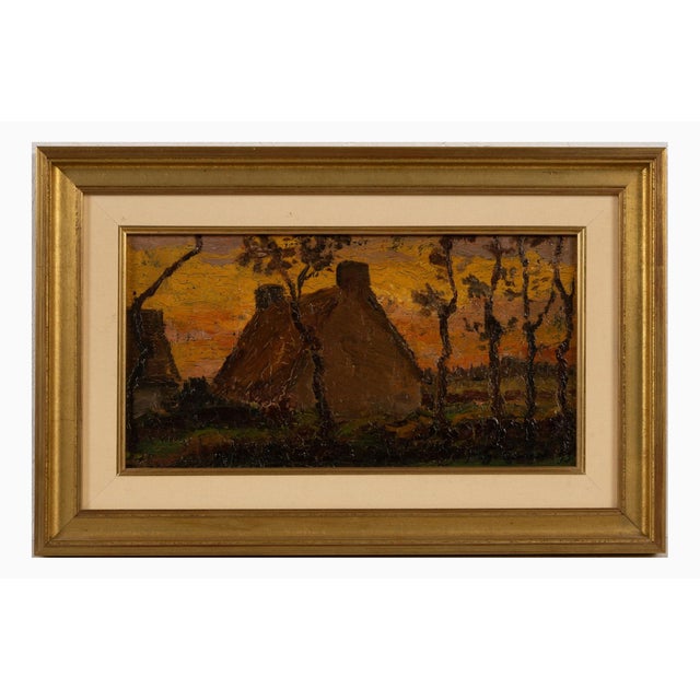 Gustave Cariot, Sunset in Brittany, Saint Brieuc, 1893, Oil Painting on Panel For Sale