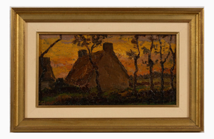 Gustave Cariot, Sunset in Brittany, Saint Brieuc, 1893, Oil Painting on Panel