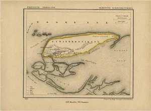 Antique Map of Schiermonnikoog, Wadden Island of the Netherlands, 1868