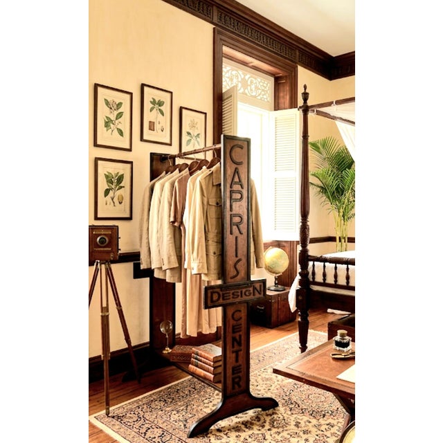 Island Style British Colonial Capris Rattan and Steel Wardrobe Coat Clothing Hanger Rack For Sale - Image 10 of 10