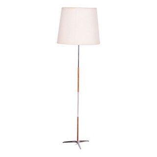 Mid-Century Floor Lamp in Rosewood & Chrome-Plated Steel, Czechia, 1960s For Sale