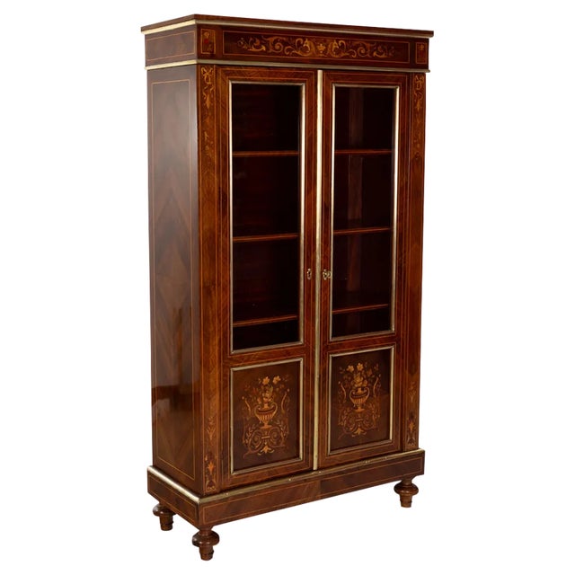 Louis-Seiz Vitrine with Intarsia For Sale