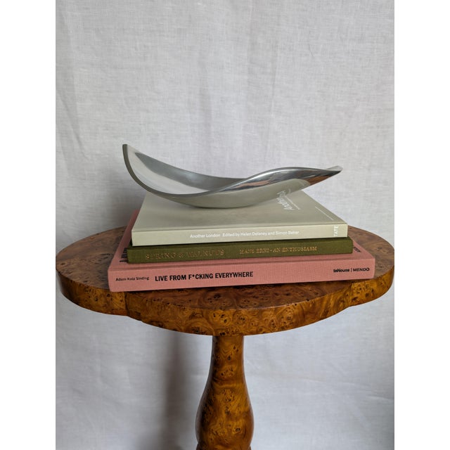 Vintage Brushed Chrome Metal Catch All, 1980s For Sale - Image 4 of 12