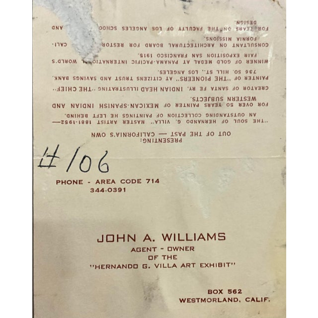 1910s Pair of Sailors Hernando Villa Mixed Media(1881-1952)...Born: Los Angeles, Ca For Sale - Image 10 of 11