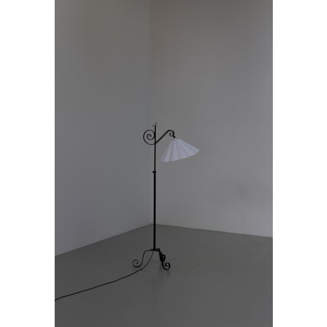 Art Deco Danish Tripod Floor Lamp in Wrought Iron, 1940s For Sale - Image 16 of 18