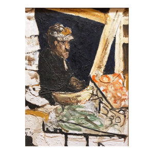 Shuk Machane Yehuda Jerusalem Market Israeli Oil Painting, c1970s