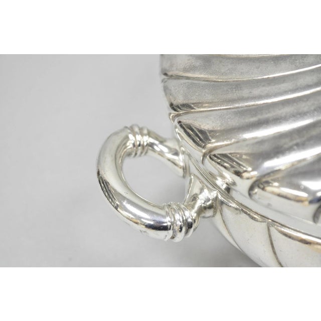 Antique Victorian Meriden B Co Spiral Swirl Silver Plated Covered Serving Dish Tureen - a Pair For Sale - Image 11 of 18