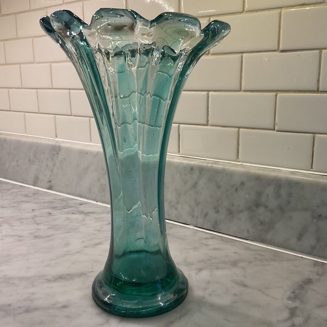 Mid-Century Modern Vase Attrib Murano, Rare. Coastal, Mid Century Modern, Boho For Sale - Image 3 of 4