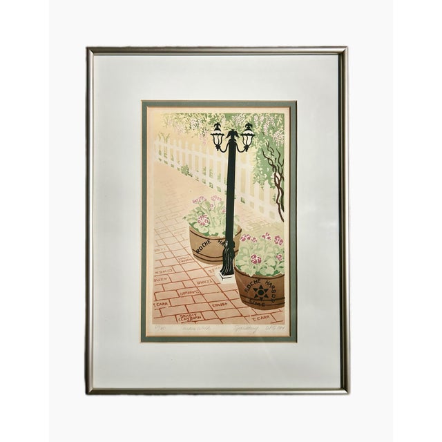 "Garden Walk" is a vintage 1984 limited-edition serigraph by Pacific Northwest artists Nancy and Lewis Spaulding. Numbered...