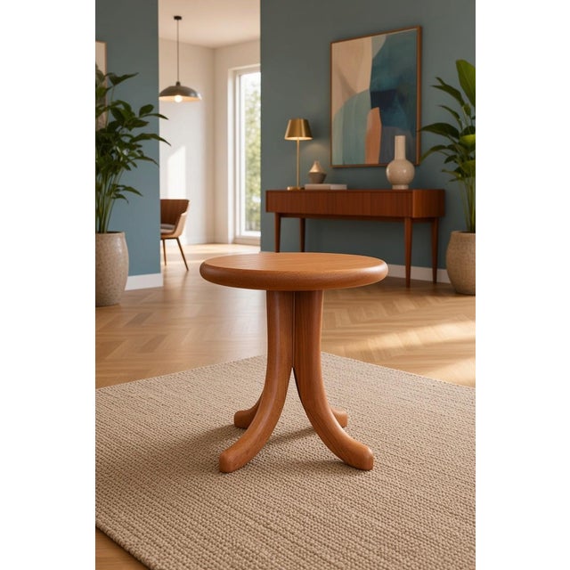Sculptural Stool in Teak with Bowl Seat from Dyrlund, Denmark, 1960s For Sale - Image 11 of 14