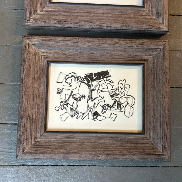 Abstract Expressionism Two 1950’s Original Abstract Expressionist Figure Paintings - Set of Two For Sale - Image 3 of 5
