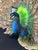 Art Deco Peacock Wheel Open Statue Handmade Artwork Wildlife Bird Sculpture Decor For Sale - Image 3 of 9