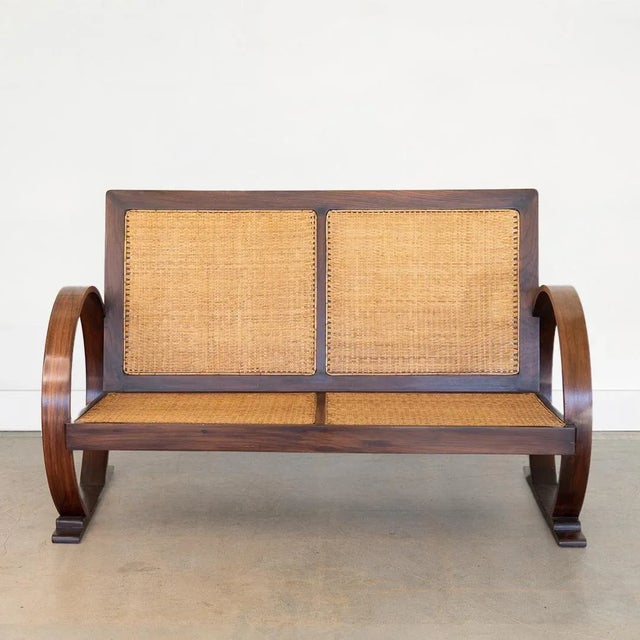 Art Deco 1940s French Art Deco Settee For Sale - Image 3 of 10